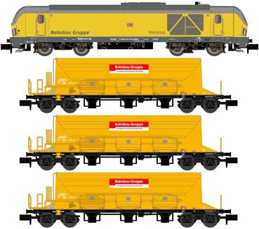 Lemke Collektion LC 96003S Spur N  Bauzug Diesellok BR 247 + 3x Schotterwagen DB, Ep.VI, Sound