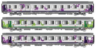 LS Models 41221 - Spur HO SNCF Reisezugwagen-Set Corail, Intercity, Ep. VI, 3-tlg. DC