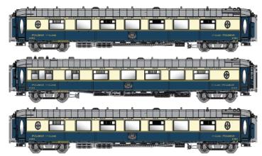 LS Models 79171 - Spur N CIWL Pullmanwagen-Set WP/WPc/WP, blau/creme, Ep. II, 3-tlg.