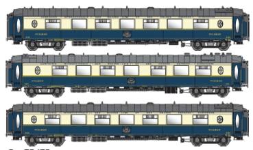 LS Models 79179 - Spur N CIWL Pullmanwagen-Set WP/WPc/WP, blau/creme, Ep. IIIc, 3-tlg.