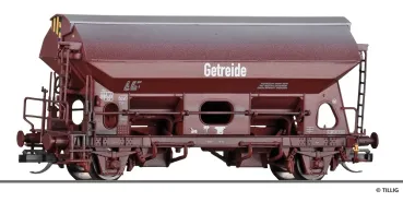 Tillig 502286-4 - Spur TT Schwenkdachwagen Tdgs "Getreide" Ep. IV DR - gealtert, Display 4/4"