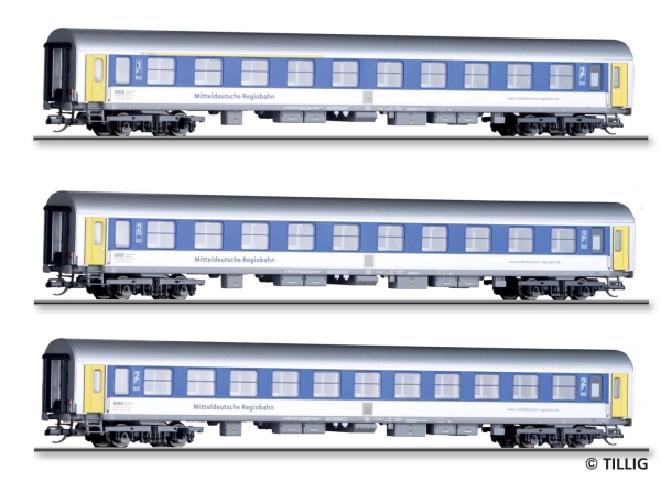 Tillig 01097 - Spur TT Reisezugwagenset der Mitteldeutschen Regiobahn