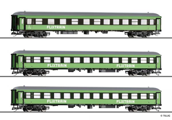 Tillig 01100 - Spur TT Reisezugwagenset „Flixtrain“, Teil 1