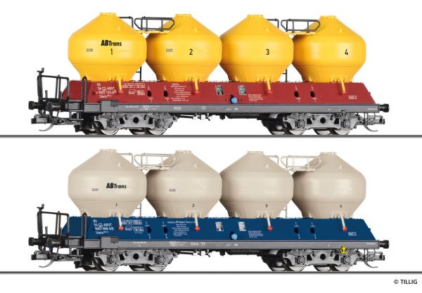 Tillig 01117 Spur TT - 2er Set Staubsilowagen Uacs 451.1, AB Vagon Trans s.r.o., Ep.V