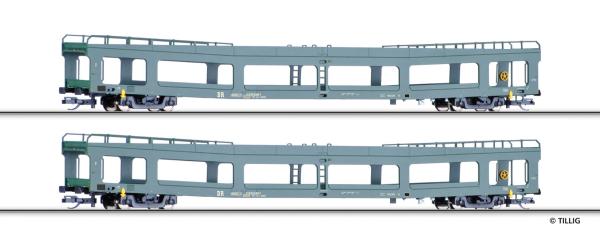 Tillig 01135 - Spur TT Autotransportwagenset DDm der DR
