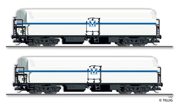 Tillig 01143 - Spur TT Güterwagenset der DR - Maschinenkühlwagen