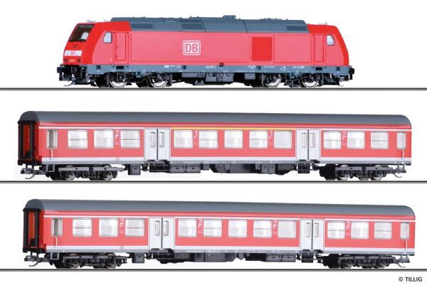 Tillig 01505 - Spur TT Analoges Einsteiger Startset mit TRAXX und Personenzug der DB AG