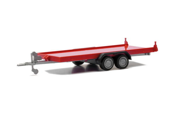 Herpa 052450-004 - Spur HO  PKW-Transportanhänger 2achs, rot