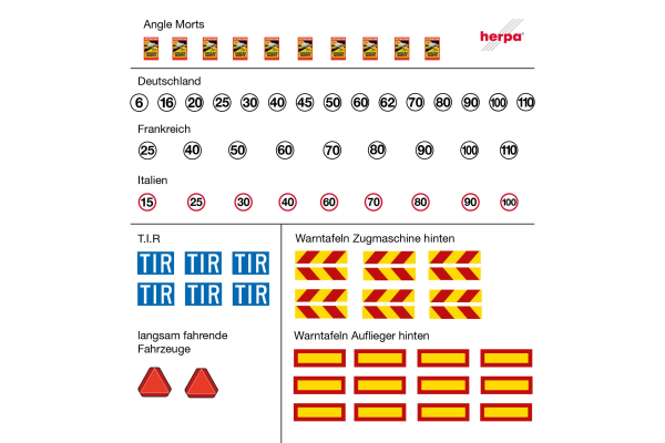 Herpa 054829 - Spur HO Aufkleberbögen mit diversen Warntafeln (10 Stück)