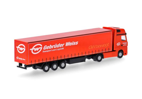 Herpa 066891 - Spur N Mercedes-Benz Actros Gigaspace Gardinenplanen-Sattelzug "Gebrüder Weiss"
