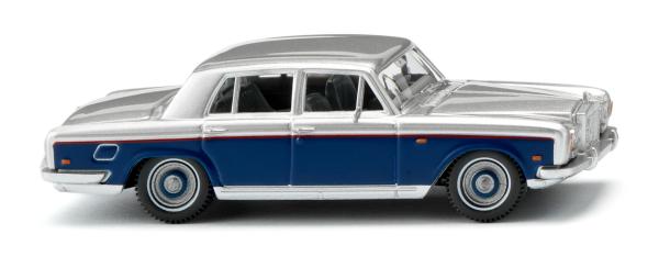 Wiking 083705  Spur HO  Rolls Royce Silver Shadow - silber/blau
