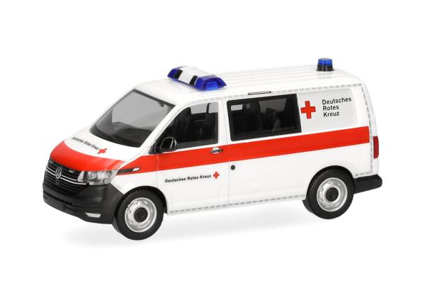 Herpa 098960 - Spur HO Volkswagen (VW) T6.1 Halbbus "DRK" (Deutsches Rotes Kreuz)