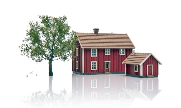 ASM 409202R - Spur N Lyngstad gård, Laser-cut Bausatz, Rot