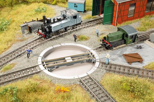 Auhagen 11480 - Spur HO Drehscheibe 95/111 mm für 3-Leiter-System, AC