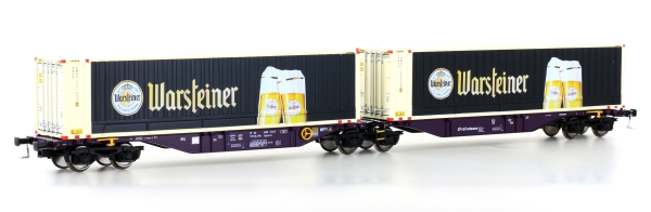 Mehano 28399 - Spur HO Containerwagen Sggmrss’90 RailRelease, Ep.VI, Warsteiner
