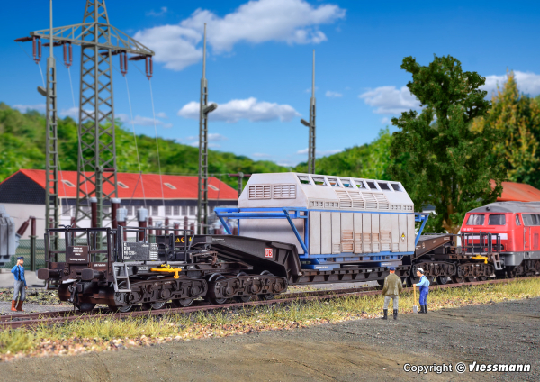 Kibri 16504 - Spur HO Waggon UNION Schienentiefladewagen Uaai 819 mit CASTOR-Behälter