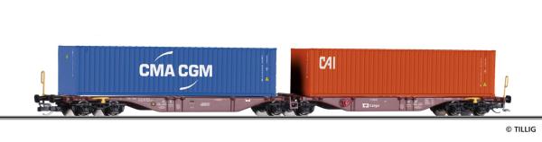 Tillig 18080 - Spur TT Containertragwagen Sggmrss 578.0 der CD-Cargo
