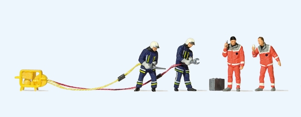 Preiser 10625 HO Feuerwehrmänner in moderner Einsatzkleidung