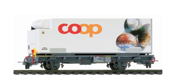 Bemo 2269110 - Spur HOm RhB Lb-v 7860 Tragwagen mit Coop-Container "Champignons"
