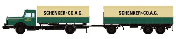 Minis/Lemke LC3322 Spur N Krupp Titan Hängerzug Pritsche/Plane, Schenker