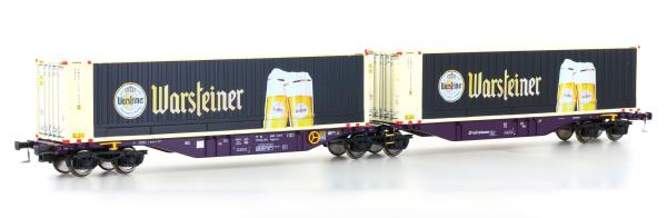 Mehano 28399 - Spur HO Containerwagen Sggmrss’90 RailRelease, Ep.VI, Warsteiner