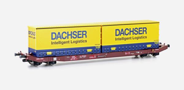 Mehano 28409 - Spur HO Containerwagen Sgkkms 698 der DB Cargo, "Dachser", Ep. VI