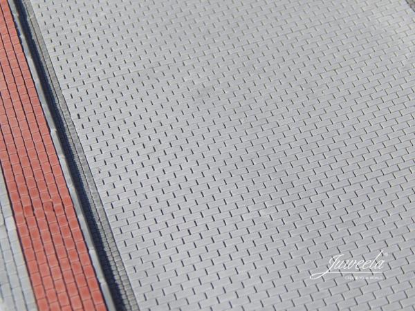 Juweela 28410 - Spur H0 FLEXYWAY Betonsteinpflaster Straße, grau