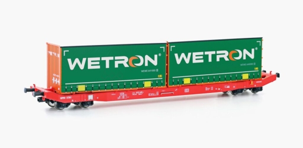 Mehano 28412 - Spur HO Containerwagen Sgkkms 698 DB Cargo, Ep.VI, Wetron