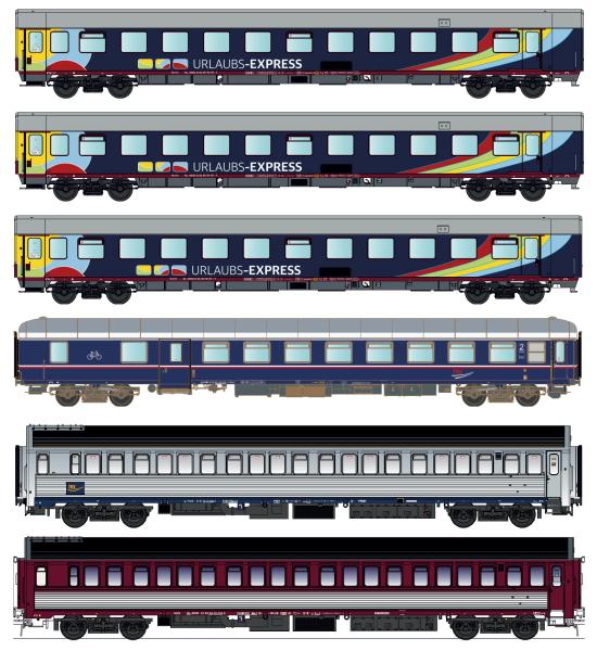 LS Models 2503N - Spur N 6er Set Nachtzugwagen Urlaubs-Express, Ep-VI
