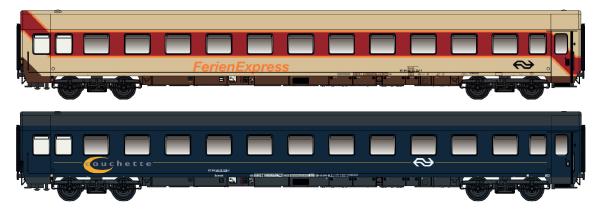 LS Models 96029N - Spur N 2er Set Liegewagen Bcvmh NS, Ep.IV-V, ex TUI-Wagen