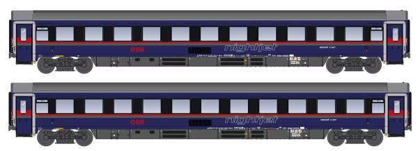 LS Models 97038-2N - Spur N 2er Set Personenwagen Bmz ÖBB Nigjtjet, Ep.VI