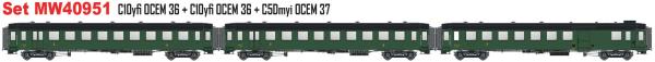 LS Models MW40951 Spur HO SNCF Personenwagen-Set 3-tlg. OCEM, Ep.IIIa