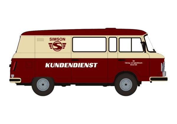 Brekina 30229 - Spur HO Barkas B1000 Halbbus "Simson Kundendienst"