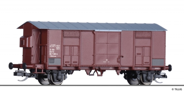 Tillig 14888  - Spur TT Formvariante. Gedeckter Güterwagen Ghkkms der FS
