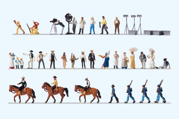 Preiser 13275 - Spur HO Wild-West Filmset. 35 Figuren