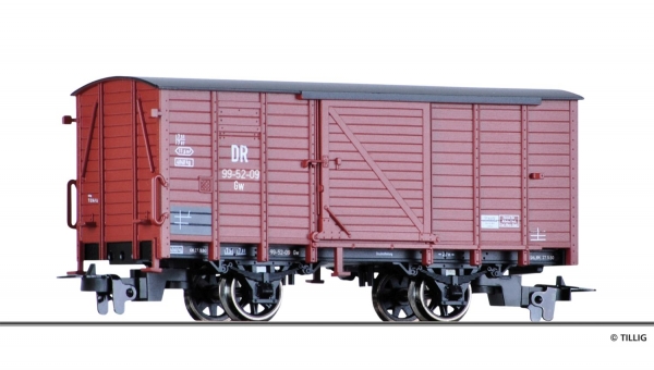 Tillig 05905 - Spur HOe Gedeckter Güterwagen Gw, DR
