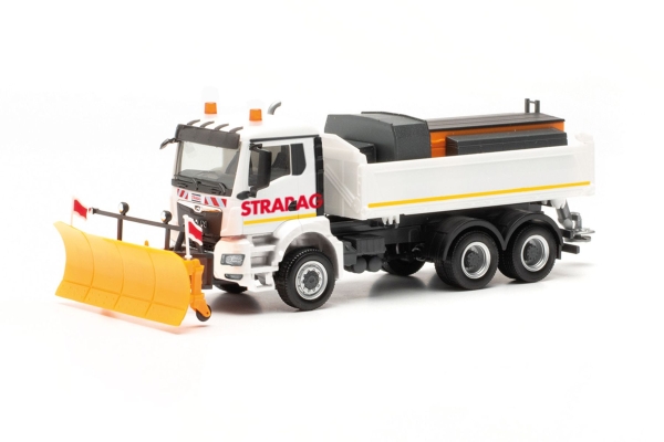 Herpa 317085 - MAN TGS NN Kipper mit Streuaufbau 3a "Strabag/Winterdienst"