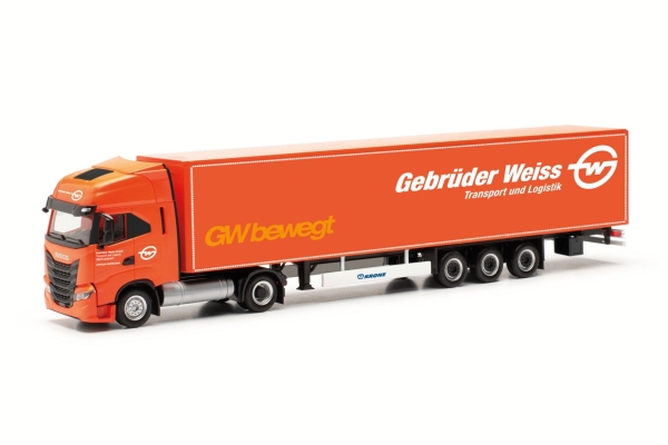 Herpa 317344 - Iveco S-Way LNG Koffer-Sattelzug 15m "Gebrüder Weiss"