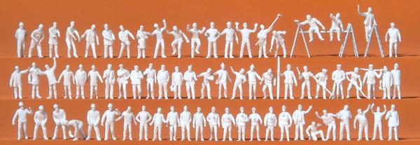 Preiser 79009 - Spur N Auf der Arbeit. 70 unbemalte Miniaturfiguren, Bausatz