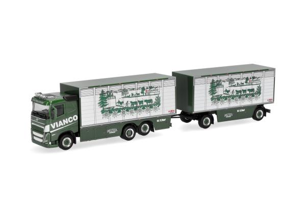 Herpa 320832 - Spur H0 Volvo FH GL FD 2020 Viehtransporter-Hängerzug "Vianco" (Schweiz/Birr-Lupfig)