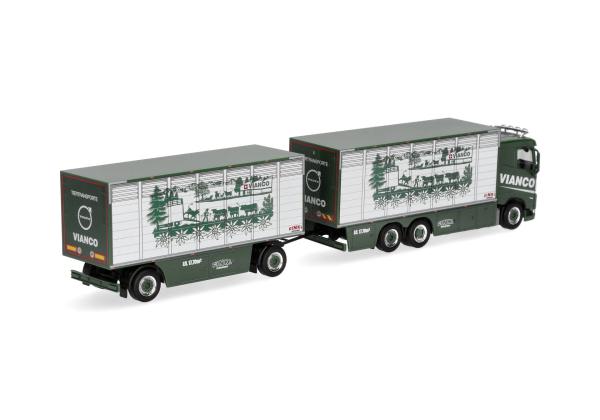 Herpa 320832 - Spur H0 Volvo FH GL FD 2020 Viehtransporter-Hängerzug "Vianco" (Schweiz/Birr-Lupfig)
