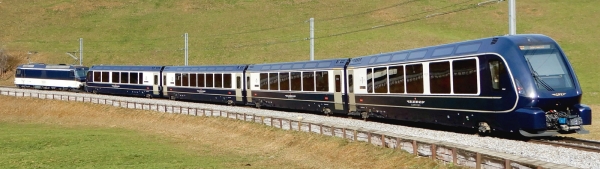 Bemo 3247301 - Spur HOm MOB Ast 181 Steuerwagen "GoldenPass Express"