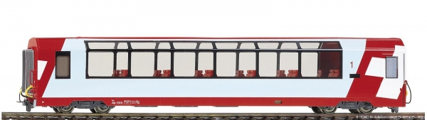 Bemo 3289128 - Spur HOm  RhB Bp 2538 "Glacier-Express" Panoramawagen 2.Klasse