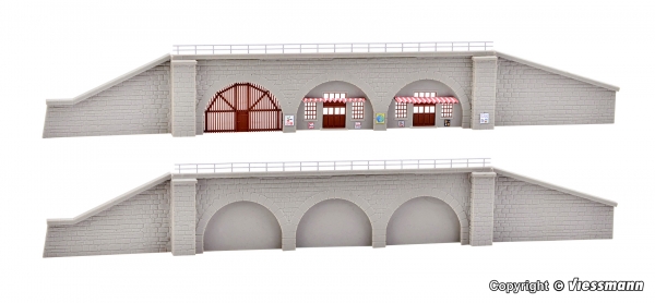 Kibri 37671 - Spur Z Bahndamm Stützmauern, 2 Stück