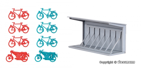 Kibri 38143 - Spur HO Deko-Set Fahrradständer.