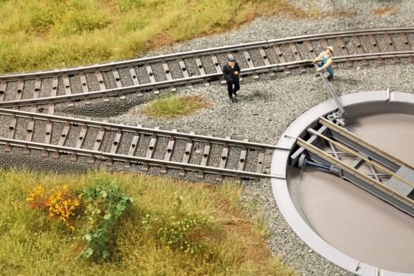 Auhagen 41697 - Spur HO Ergänzungsset Drehscheibe, 3-Leiter-System für C-Gleis