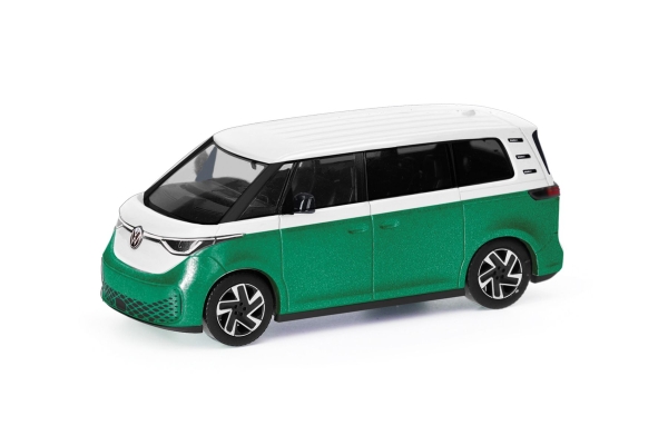 Herpa 431132 - Spur HO VW ID Buzz zweifarbig, Candy Weiß Bay Leaf Green Metallic