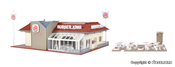 Vollmer 43632 - Spur HO Burger King Schnellrestaurant Inneneinrichtung, LED-Beleuchtung, Funktionsbausatz