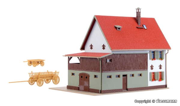 Vollmer 43721 - Spur HO Bauernhaus mit Scheune