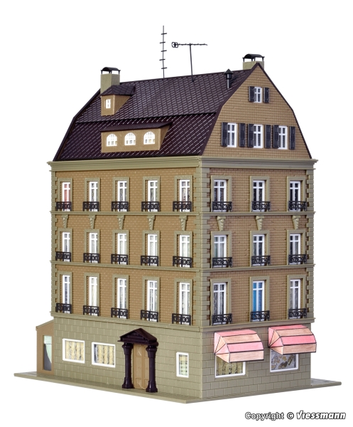 Vollmer  43783 - Spur HO Café mit Inneneinrichtung und LED-Beleuchtung, Funktionsbausatz